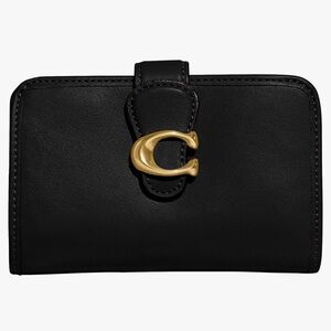 Coach Tabby Medium Wallet Smooth Black Leather
